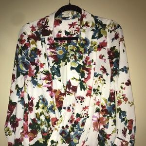 Dleione Colorful Floral Blouse
